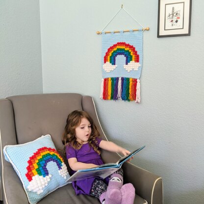 Rainbow Puff Wall Hanging