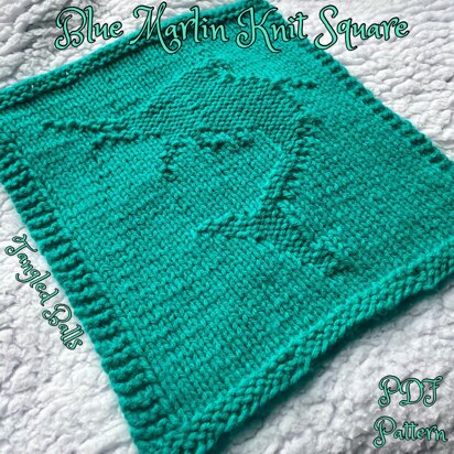 Blue Marlin Knit Square