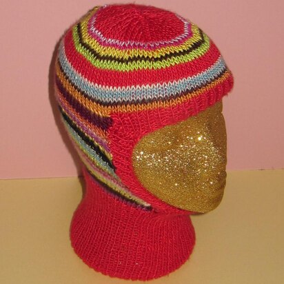 Lucky Dip Silk Striped Balaclava - knitting pattern