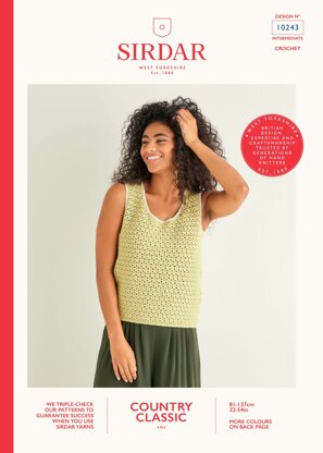 Crochet Vest in Sirdar Country Classic 4ply - 10243 - Downloadable PDF