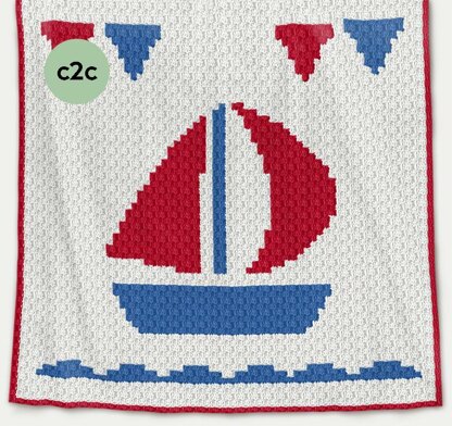 CROCHET C2C Baby Blanket - Boat