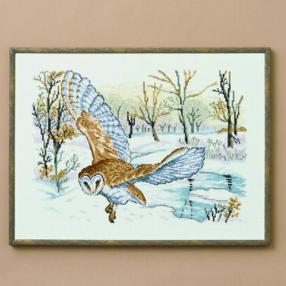 Permin Barn Owl Cross Stitch Kit - 30 x 40 cm