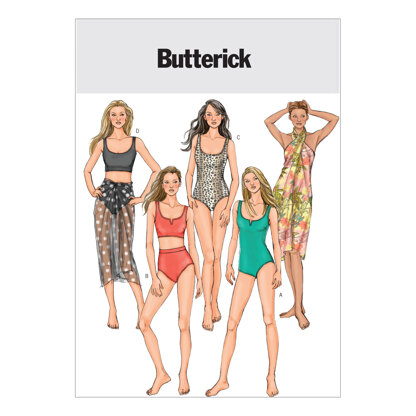 Butterick Badeanzug und Wickeltuch für Damen B4526 - Schnittmuster