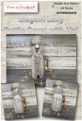 Elegant Lady Bottle Cover and Hat Knitting Pattern