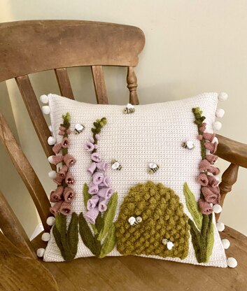 Foxgloves and Bees cushion