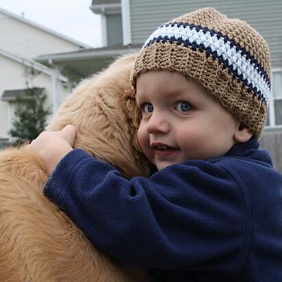 Crocheted Beanie with Ribbed Edge