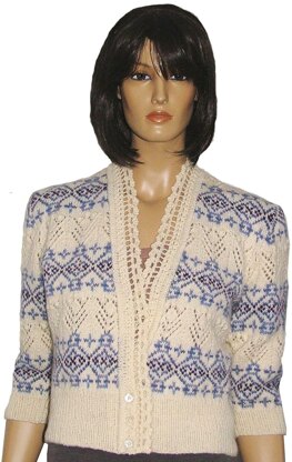 Delft - Fair Isle & Lace cardigan