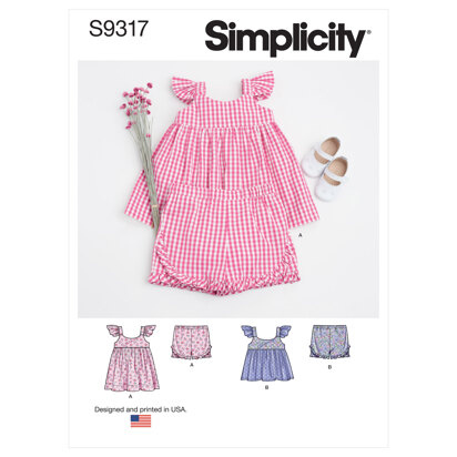Simplicity Babies' Dress, Top and Shorts S9317 - Sewing Pattern