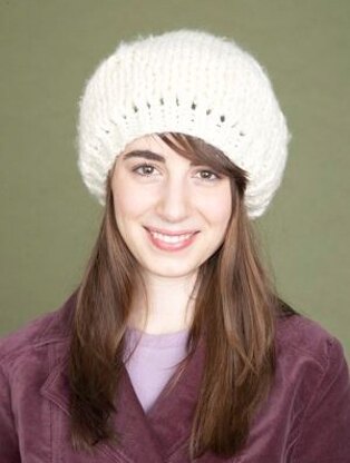 Knitting Oversized Beret Lion Brand Wool-Ease Thick & Quick - 70052A