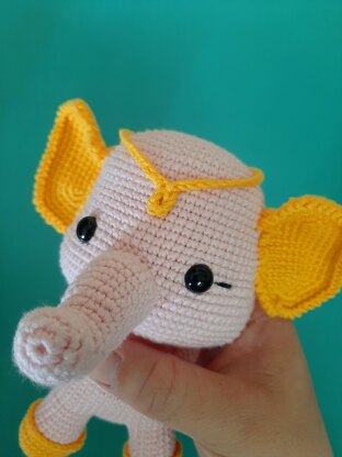 Baby elephant crochet pattern, Amigurumi elephant pattern