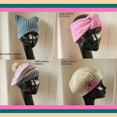 210-Ladies Hat, Beret, Beanie & Headband Crochet Pattern #210