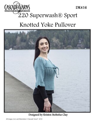 Knotted Yoke Pullover in Cascade Yarns 220 Superwash® Sport - DK416 - Downloadable PDF