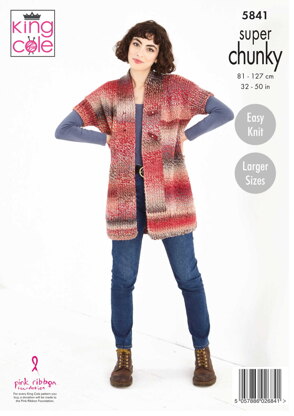 Jacket and Waistcoat Knitted in King Cole Explorer Super Chunky - 5841 - Downloadable PDF