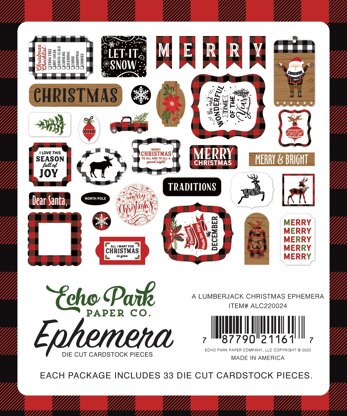 Echo Park Paper Echo Park Cardstock Ephemera 33/Pkg - Icons, A Lumberjack Christmas