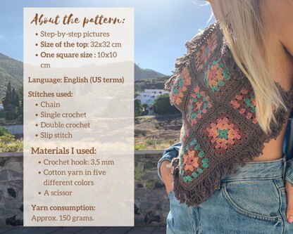 Granny square fringe top
