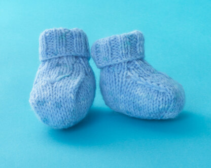 Rosy Garden Booties - Free Knitting Pattern For Babies in Paintbox Yarns Baby DK Prints by Paintbox Yarns