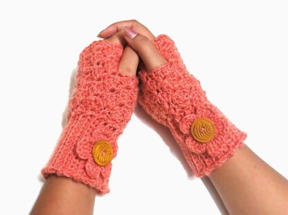 Fingerless mittens shell design