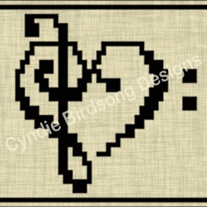 Musical Heart overlay mosaic square