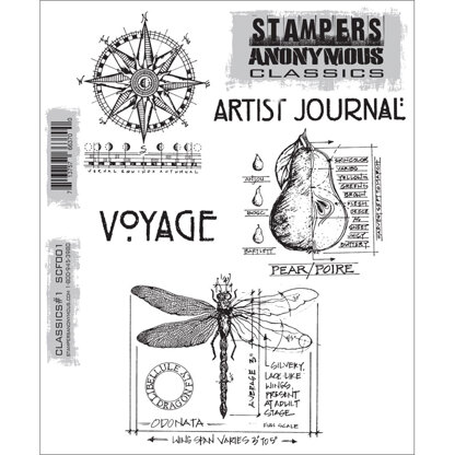 Stampers Anonymous Cling Stamps 7"X8.5" - Classics #1