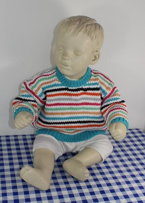 Baby Summer Stripe Sweater and Beanie