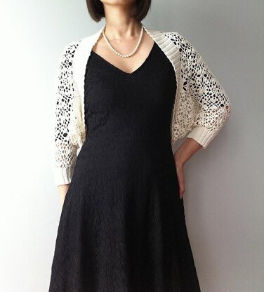 Clair - continuous motif shrug (crochet+knit)