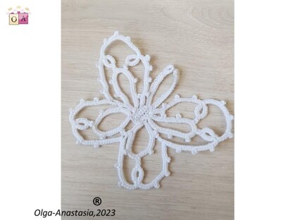 Openwork white butterfly crochet