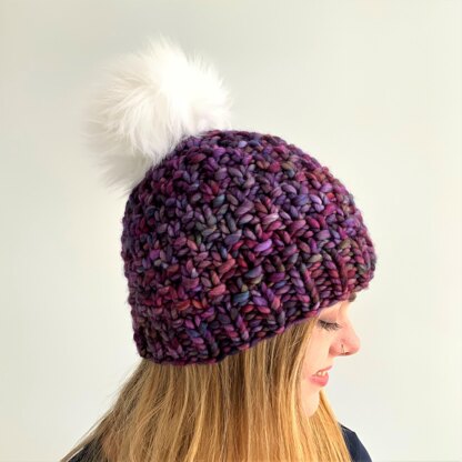 “Sea Glass” Pompom Hat