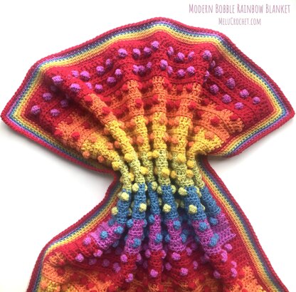 Modern Bobble Rainbow Blanket pattern by Melu Crochet