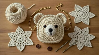 Crochet Bear Bag Pattern PDF + Video Tutorial | Cute Animal Bag