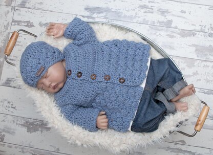 Round neck newborn cardigan 001