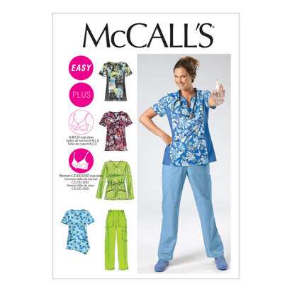McCall's Misses'/Women's Scrubs Tops and Pants M6473 - Sewing Pattern