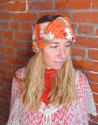 Turban Headband in Knit Collage Gypsy Garden and Sister Yarn  