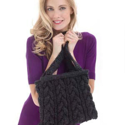 Chic Cabled Bag in Lion Brand Wool-Ease Thick & Quick - L40183 - knitting pattern