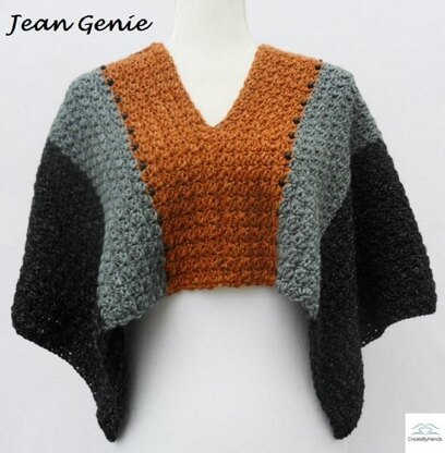 Jean Genie Crop Poncho with Beads