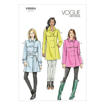 Vogue Misses' Coat and Belt V8884 - Sewing Pattern