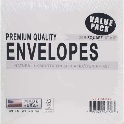 Leader Paper Products Leader Envelopes 6"X6" 25/Pkg - Natural