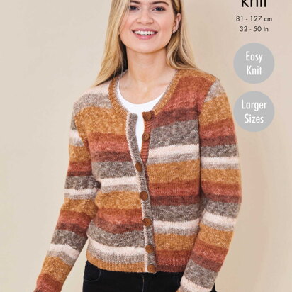 Cardigan and Waistcoat Knitted in King Cole Bramble DK - 5739 - Downloadable PDF - knitting pattern