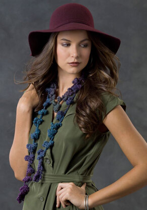 Flowering Vine Scarf in Red Heart Boutique Midnight - LW2765 - Downloadable PDF