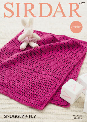 Blanket in Sirdar Snuggly 4 Ply 50g - 4807 - Downloadable PDF