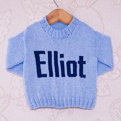 Intarsia - Elliot Moniker Chart - Childrens Sweater