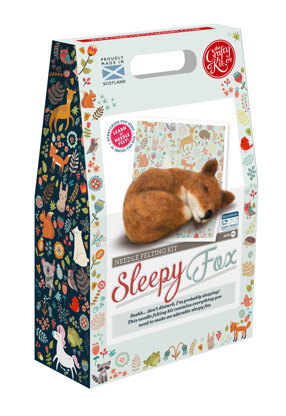 The Crafty Kit Company Sleepy Fox Needle Felting Kit - 190 x 290 x 94mm