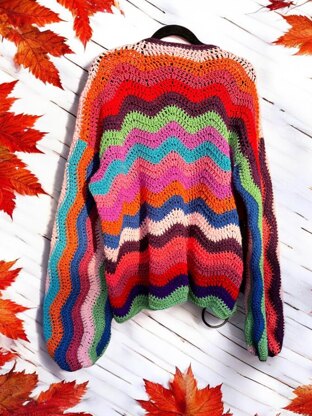 Wavy Oversized Crochet Jumper