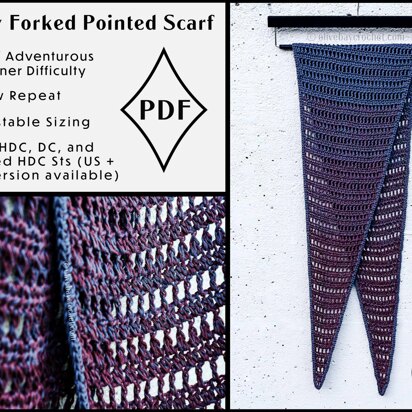 Finely Forked Pointed Scarf