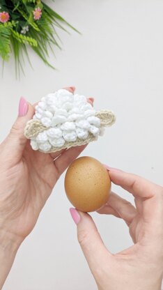 Crochet sheep Easter Egg cozy, egg cover crochet pattern