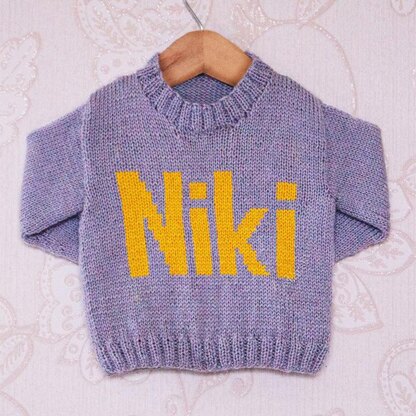 Intarsia - Niki Moniker Chart - Childrens Sweater