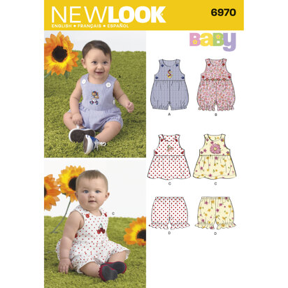 New Look Babies' Romper, Dress & Panties 6970 - Paper Pattern, Size A (NB-S-M-L)