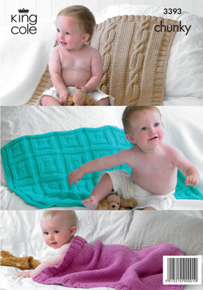 Babies Blankets in King Cole Comfort Chunky - 3393 - Leaflet