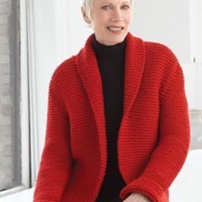 Red Hot Sweater Jacket in Lion Brand Wool-Ease Chunky - 20061127 - knitting pattern