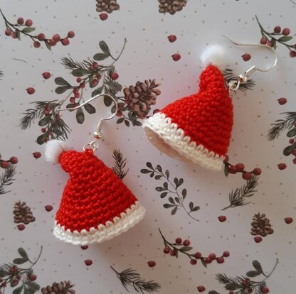 Mini Santa Hat Christmas Earrings