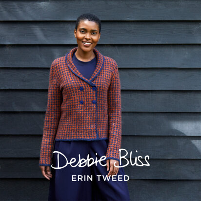 " Jenni " - Jacket Knitting Pattern For Women in Debbie Bliss Erin Tweed by Debbie Bliss - knitting pattern